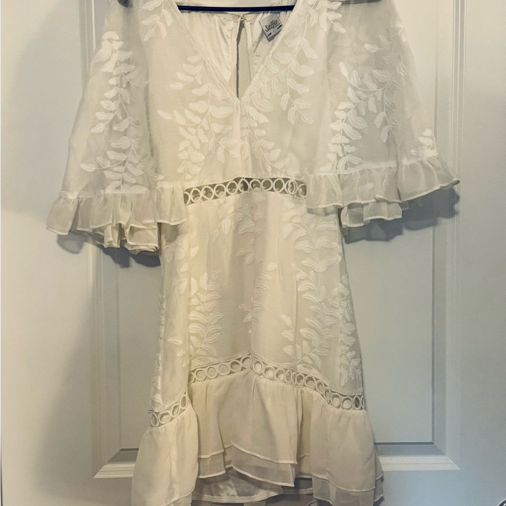 Selfie Leslie Ivory Satin Dress
